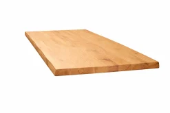 Table extensible chêne huilé bords naturels pied graphique 240 cm PALERME