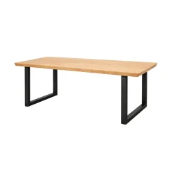 Table extensible chêne huilé bords biseautés pieds en U 240 cm PALERME