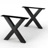 Table extensible chêne huilé bords biseautés pieds en X 240 cm PALERME