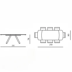 Table extensible céramique effet onyx 140-210 cm LORA