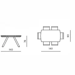 Table extensible céramique effet onyx 140-210 cm LORA