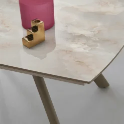 Table extensible céramique effet onyx 140-210 cm LORA