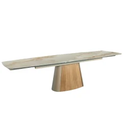 Table extensible céramique effet marbre beige 200-300 cm LOMBARDIE
