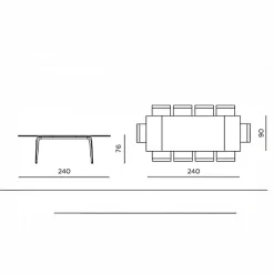 Table extensible céramique effet onyx pieds bronze 160-240 cm LORA
