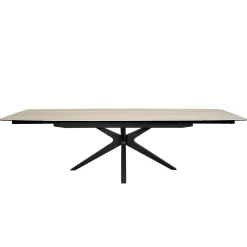Table extensible céramique effet travertin 180-280 cm LOMBARDIE