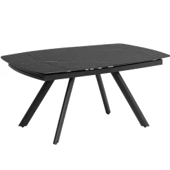 Table extensible céramique effet marbre noir 140-210 cm LORA