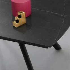 Table extensible céramique effet marbre noir 140-210 cm LORA