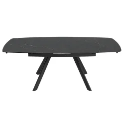 Table extensible céramique effet marbre noir 140-210 cm LORA