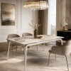 Table extensible céramique effet marbre contrasté 160-240 cm LORA