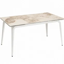 Table extensible céramique effet marbre contrasté 160-240 cm LORA