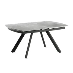 Table extensible céramique grise marbrée 140-210 cm LORA