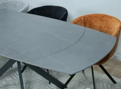 Table extensible céramique grise pied mikado 140-200 cm OTTAWA
