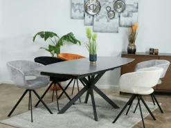 Table extensible céramique grise pied mikado 140-200 cm OTTAWA