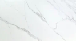 Table extensible céramique marbrée blanche pied mikado 140-200 cm OTTAWA