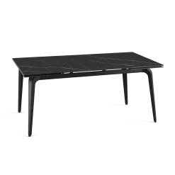 Table extensible céramique noire marbrée 160-240 cm LORA
