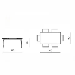 Table extensible céramique noire marbrée 160-240 cm LORA