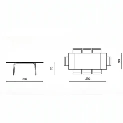 Table extensible céramique noire marbrée 140-220 cm LORA