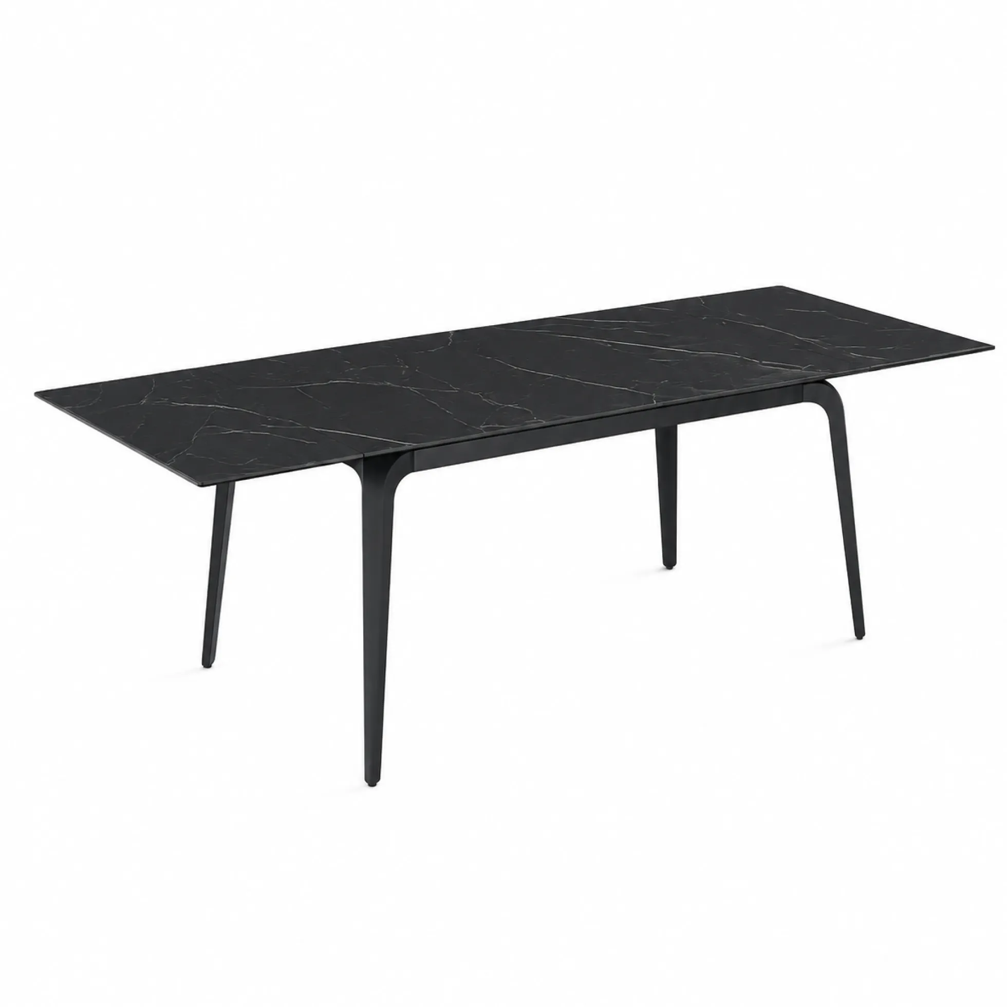 Table extensible céramique noire marbrée 140-220 cm LORA