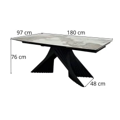 Table extensible céramique - pied origami 180-280 cm LOMBARDIE