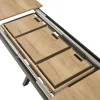 Table extensible décor chêne clair & métal noir 200-340 cm DALLAS
