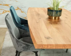 Table extensible design en bois de chêne huilé et verre 200 cm MESSINE