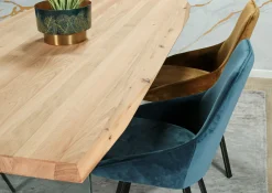 Table extensible design en bois de chêne blanc et verre 200 cm MESSINE