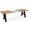 Table extensible effet bois pieds tréteaux 157-234 cm ALVA