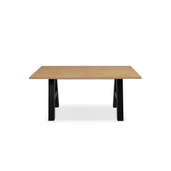 Table extensible effet bois pieds tréteaux 157-234 cm ALVA