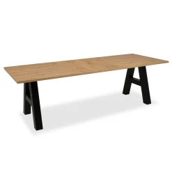 Table extensible effet bois pieds tréteaux 157-234 cm ALVA