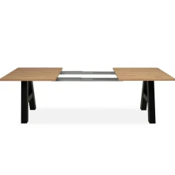 Table extensible effet bois pieds tréteaux 157-234 cm ALVA