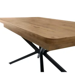 Table extensible effet chêne pied central 160-200 cm JENA
