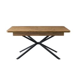 Table extensible effet chêne pied central 160-200 cm JENA