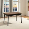 Table extensible effet noyer, pieds noirs 120-153 cm ARDEN