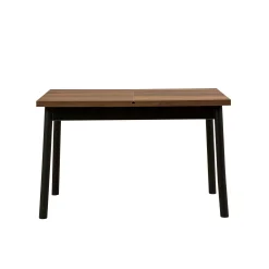 Table extensible effet noyer, pieds noirs 120-153 cm ARDEN