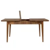 Table extensible effet noyer avec rangement 130-165 cm ORINA