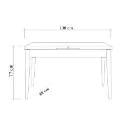 Table extensible effet noyer avec rangement 130-165 cm ORINA