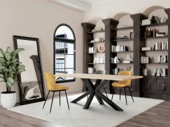 Table extensible en chêne blanc bords naturels 180 x 90 cm ETNA