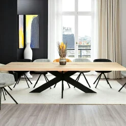 Table extensible en chêne blanc avec bords naturels 300 cm PALERME