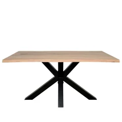 Table extensible en chêne blanc bords naturels 160 cm ETNA