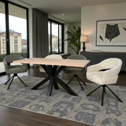Table extensible en chêne blanc bords naturels 160 cm ETNA