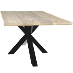 Table extensible en chêne blanc bords naturels 160 cm ETNA