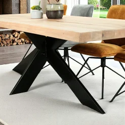 Table extensible en chêne blanc avec bords naturels 240 cm PALERME