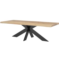 Table extensible en chêne blanc avec bords naturels 200 cm PALERME