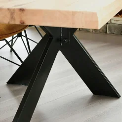 Table extensible en chêne blanc avec bords naturels 200 cm PALERME