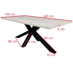 Table extensible en chêne blanc bords naturels 240 cm ETNA