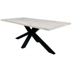 Table extensible en chêne blanc bords naturels 240 cm ETNA