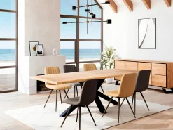 Table extensible en chêne huilé bords naturels 240 cm ETNA