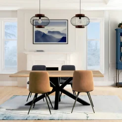 Table extensible en chêne huilé bords naturels 160 cm ETNA