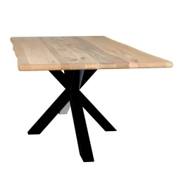 Table extensible en chêne huilé bords naturels 200 cm ETNA