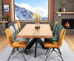 Table extensible en chêne huilé avec bords naturels 240 cm PALERME